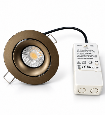 LED Inbouwspot Donkerbrons 9/12W CCT | CRI >98