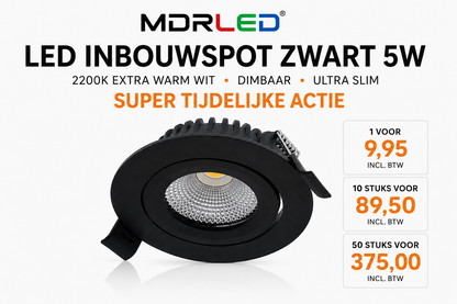 OPRAWA REFLEKTOROWA LED WPUSZCZANA MDRLED SLIM-FIT 5W ŚCIEMNIANA 2200K CZARNY MDRLED® 