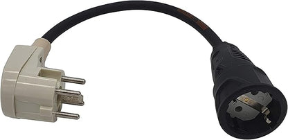 Perilex verloopstekker  zwart lengte 0.5  t/m 10 meter,  naar 16A 230V Contra MDR LED®