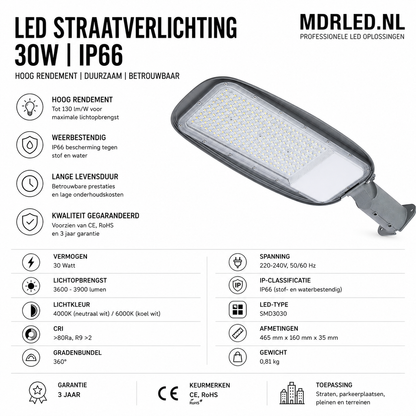 LED Straatlamp MDRLED® – 30 Watt