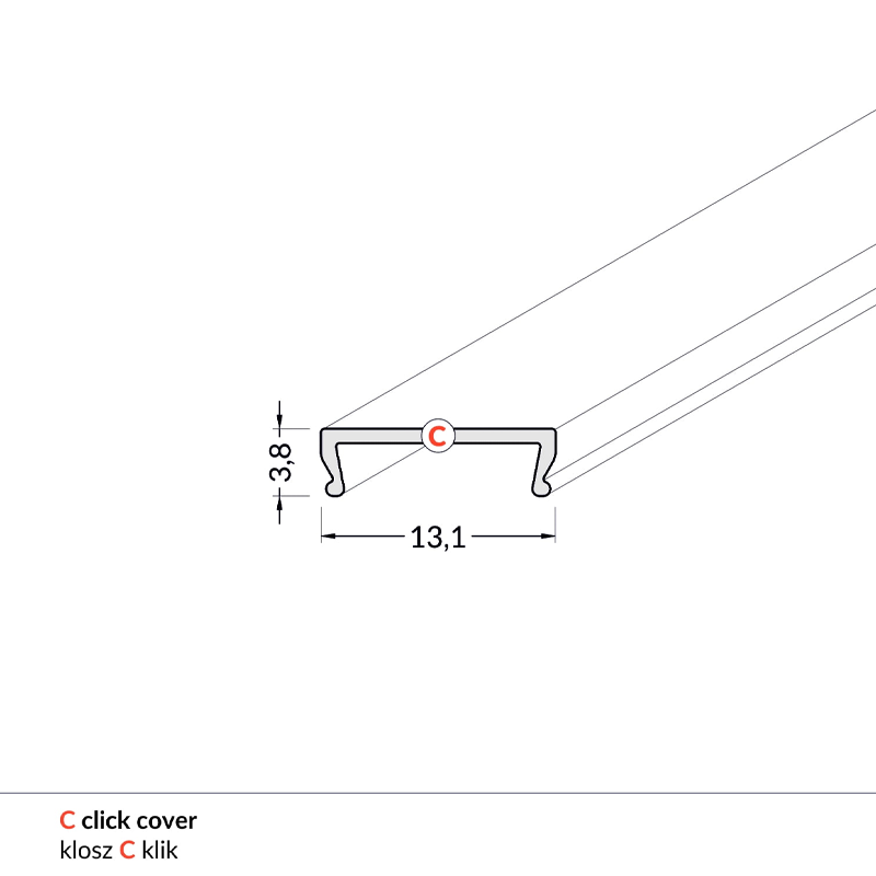 Osłona Click 2M 10MM + UNI-TILE 12MM MDRLED®