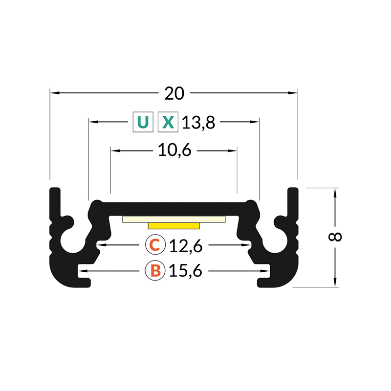 PROFIL 10MM BIAŁY 2M MDRLED®