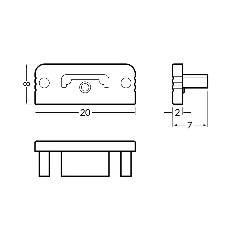 ZAŚLEPKA BEZ OTWORU NA KABEL 10MM 20 SZTUK MDRLED®