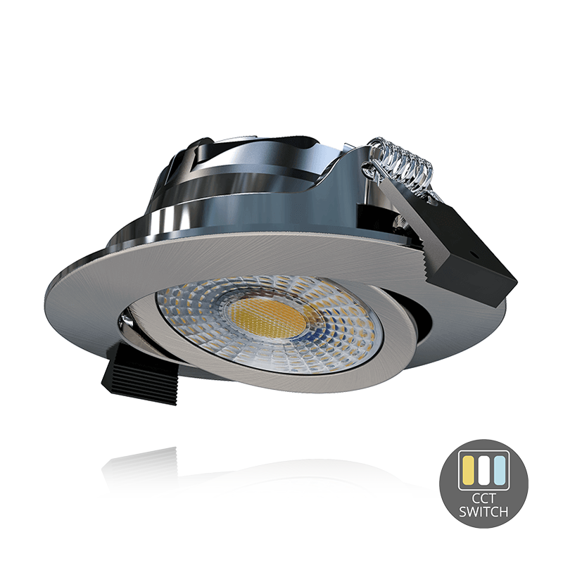 LED INBOUWSPOT  MIRAN  SLIM-FIT 6W  DIM  ZILVER  CCT-SWITCH  IP65