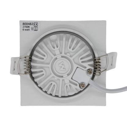 LED Einbaustrahler Einbautiefe 26mm 6W DIM WEISS Ø75-81mm 2700K MDRLED®