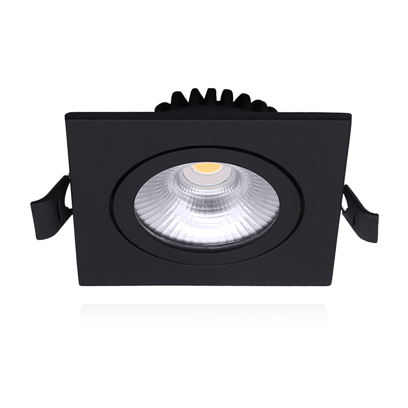 Reflektory wpuszczane LED płaskie 6W ściemnialne czarne 2700K | Dioda LED MDR