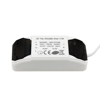 LED Einbaustrahler Einbautiefe 26mm 6W DIM WEISS Ø75-81mm 2700K MDRLED®