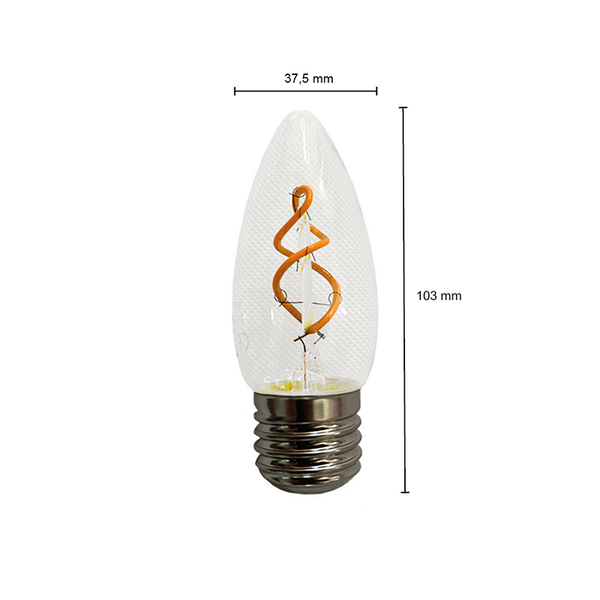 ŚWIECA LED FILAMENT E27 ŚCIEMNIANA PRZEŹROCZYSTA 2W MDRLED®