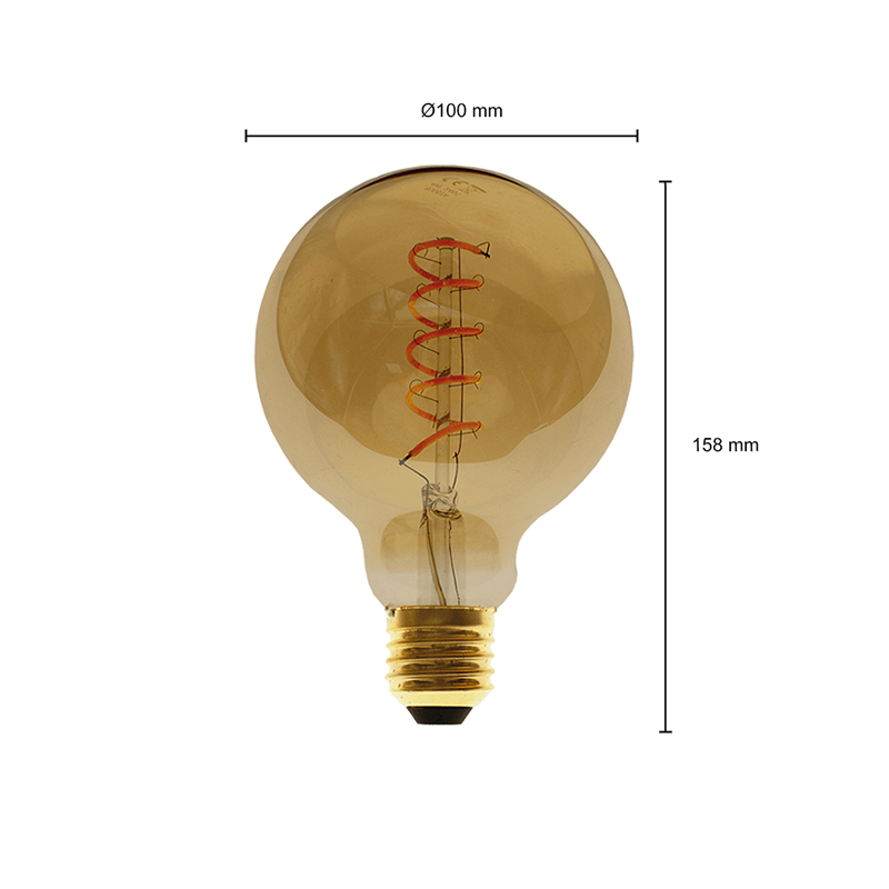 Żarnik LED E27 2200K GLOBE M ŚCIEMNIANY BURSZTYNOWY 4W MDRLED® 