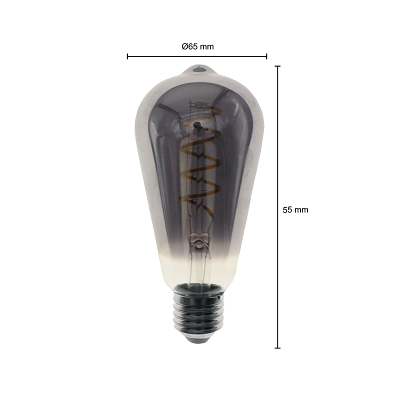 Żarówka LED E27 EDISON ściemniana, dymna, 6W, MDRLED®