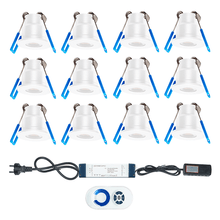 LED Veranda Spots Set 12 Stück, Weiß, Silber IP65 Ø28mm, 12x 3 Watt MDRLED®