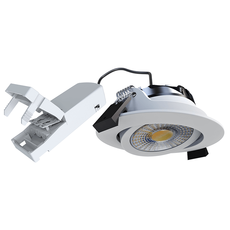 WPUSZCZANY REFLEKTOR LED 6W DIM Dostępny w kolorze czarnym, białym, srebrnym i mosiężnym, z WYŁĄCZNIKIEM CCT IP65 MDR LED®