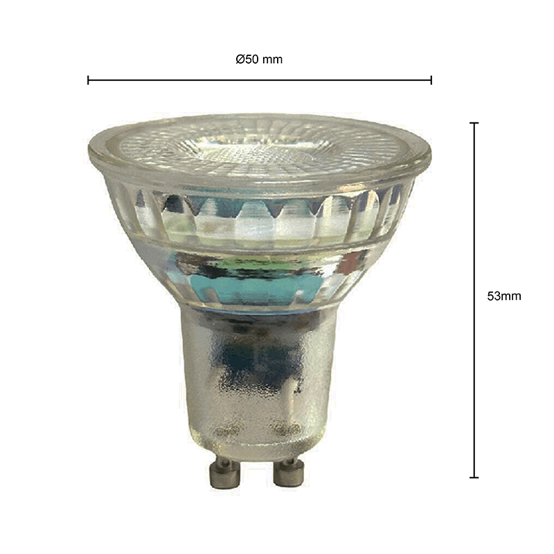 GU10 Spot-Sponsor, 5 Watt, Glas, dimmbar bis warm. MDRLED®