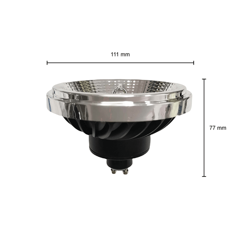 LED AR111 GU10 SPOT 15W ŚCIEMNIANY CZARNY MDRLED®