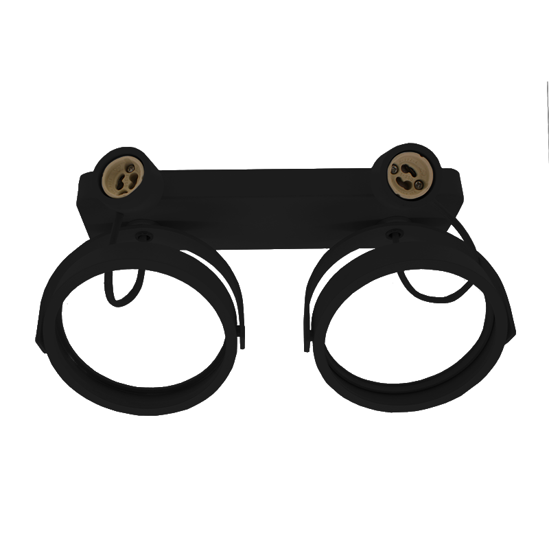 AR111 OPBOUWARMATUUR  2xGU10 FITTING  ZWART  MDRLED®