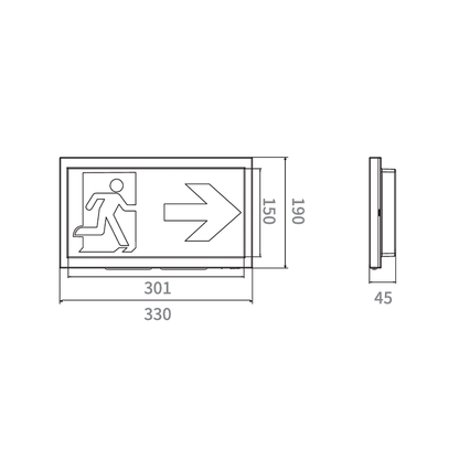NOODVERLICHTING  MUUR INBOUW/OPBOUW  3W  ZWART MDRLED®