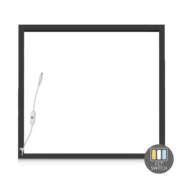 Panel ramowy LED 60×60 cm; Przełącznik CCT Edge Lit 40 W UGR &lt; 23 czarny; MDRLED®