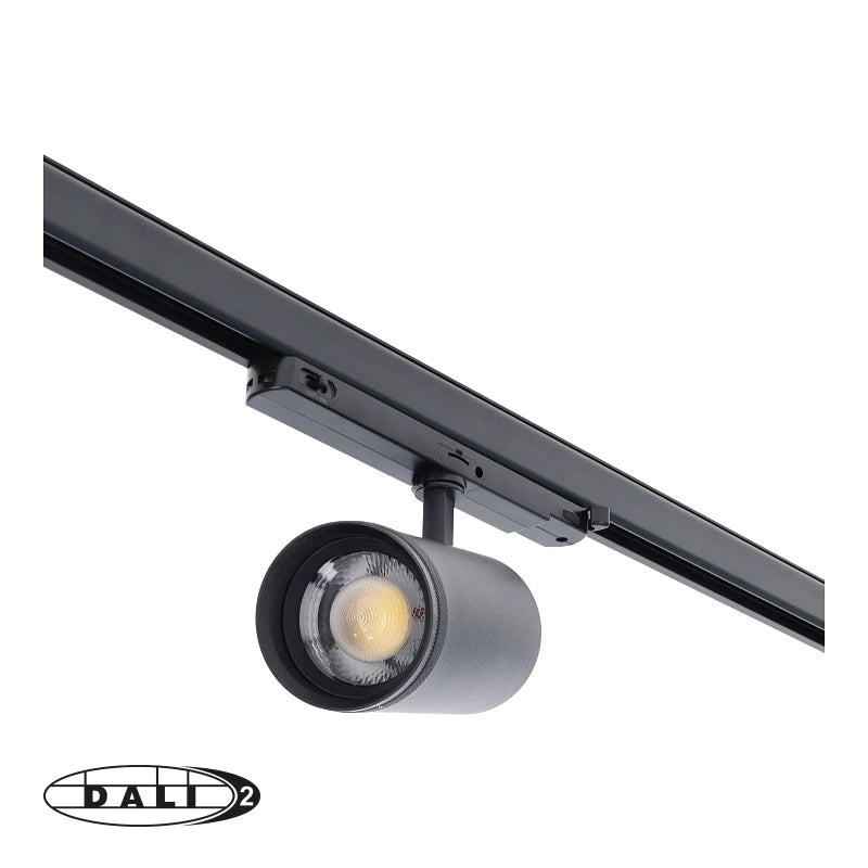 DALI 3-Fase Railspot Zoomable  20–35W  Zwart/Wit  CCT-Switch  DALI Dimbaar  15°–55°