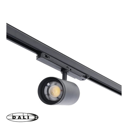 DALI 3-Fase Railspot Zoomable  20–35W  Zwart/Wit  CCT-Switch  DALI Dimbaar  15°–55°