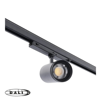 DALI 3-Fase Railspot Zoomable  20–35W  Zwart/Wit  CCT-Switch  DALI Dimbaar  15°–55°