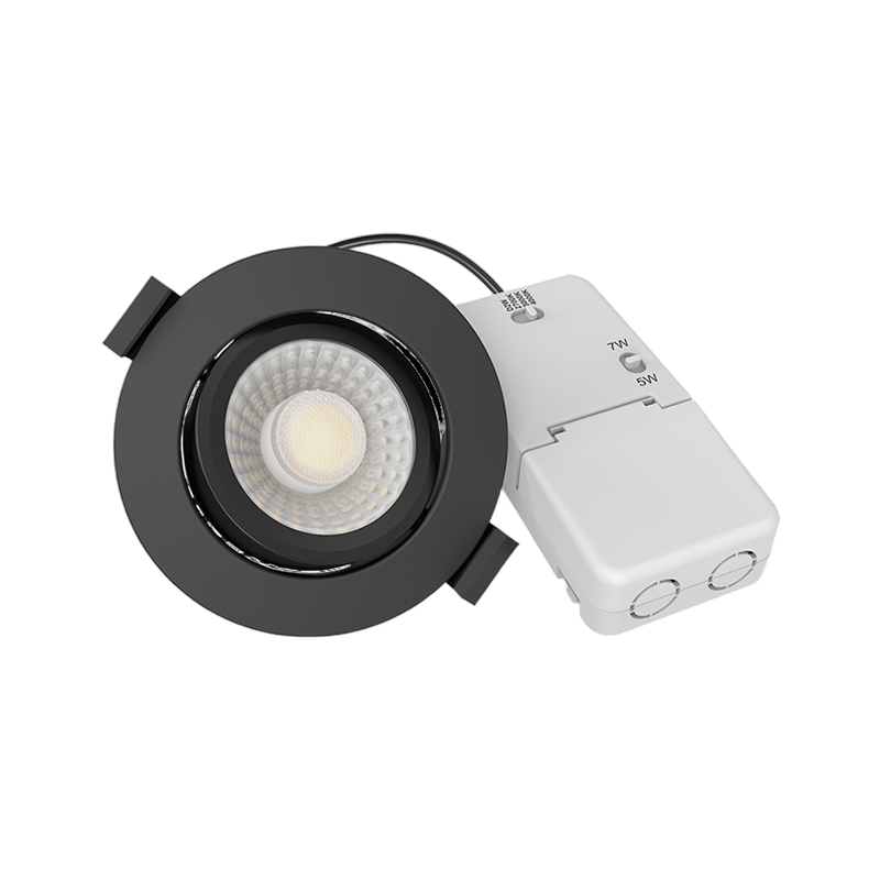 LUNA LED Inbouwspot  Zwart  5W/7W  Dim to Warm + CCT-Switch  IP65  Dimbaar