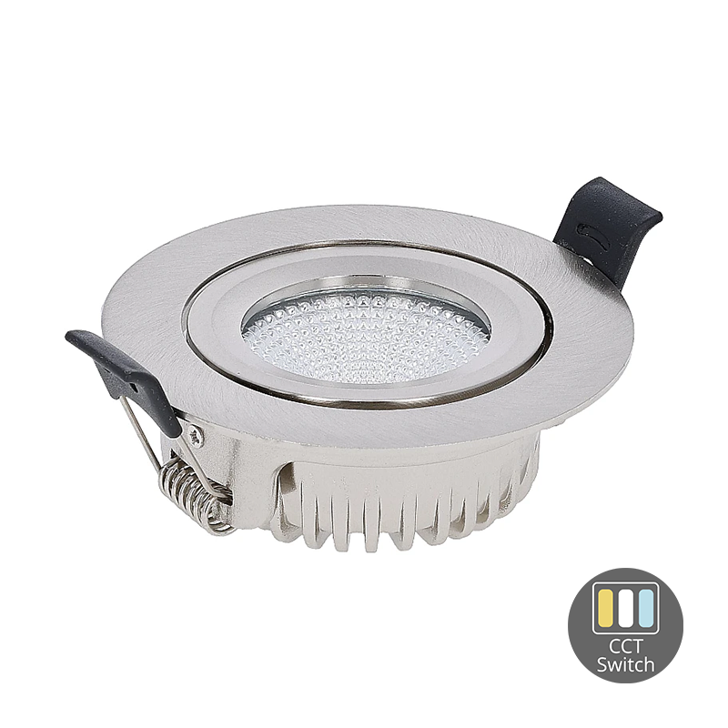 LED Inbouwspot  Luna  6W  Dimbaar  Zilver  CCT-Switch  IP65