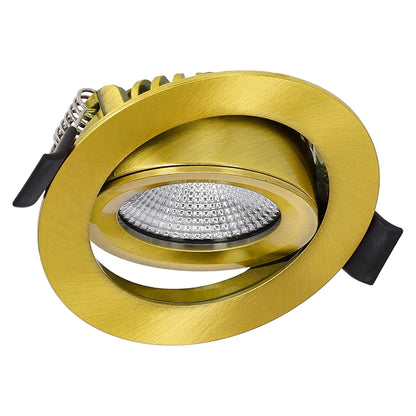 LED Inbouwspot LUNA 6W  Dimbaar  Messing  CCT-Switch  IP65