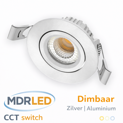 Inbouwspot 5W Zilver IP65 CCT Ø55 MDRLED