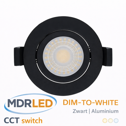 Inbouwspot Zwart D2W 5W 7W IP65 CCT