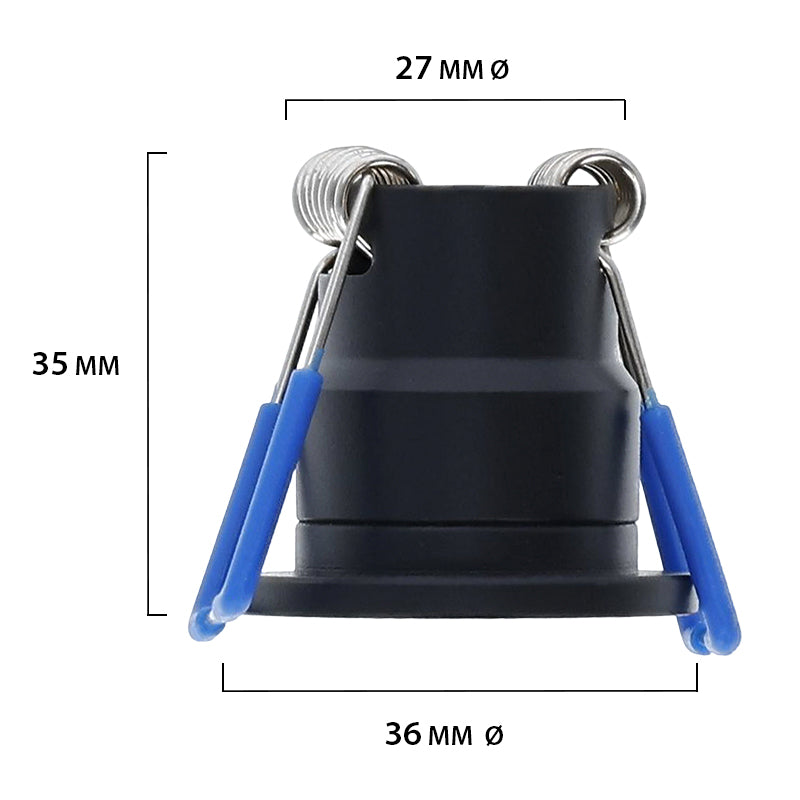 LED Inbouwspots Zwart Set 6 Stuks IP65 – 3W 2700K – Met Afstandsbediening – MDRLED