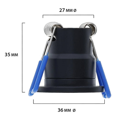 LED Inbouwspots Zwart Set 6 Stuks IP65 – 3W 2700K – Met Afstandsbediening – MDRLED