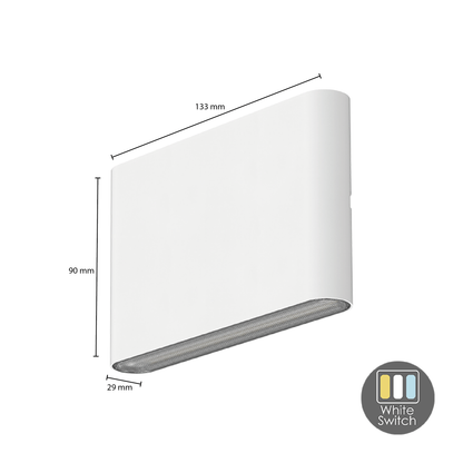 Wandleuchte 6W CCT SWITCH Weiß MDRLED®
