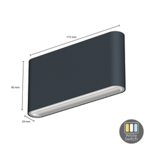 Wandleuchte Anthrazit 10W CCT SWITCH MDRLED®
