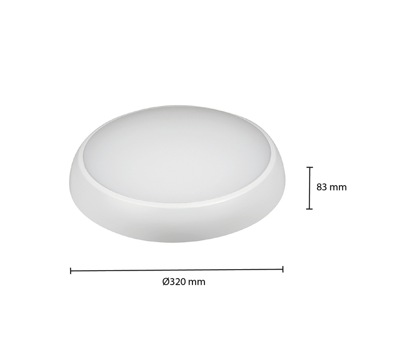 LAMPA SUFITOWA AWARYJNA BIAŁA Z WYŁĄCZNIKIEM Ø320mm IP54 13W MDRLED®.