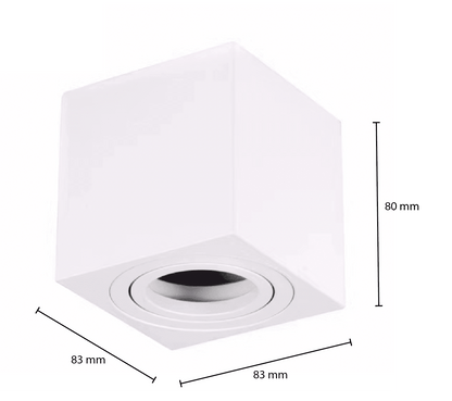 AUFBAU-SPOT MDR LED CUBE WEISS GU10 FASSUNG