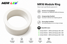 Witte Ring | Voor MR16 LED Module | Ø50 mm | Wit | MDRLED®