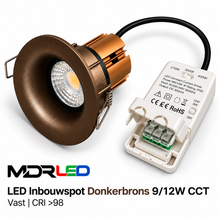LED inbouwspot | Donkerbrons | 9/12W | CCT | Vast | CRI >98