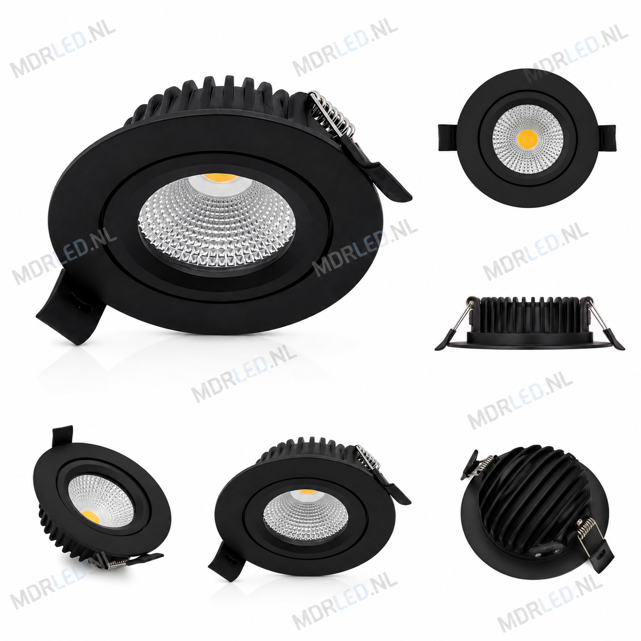 LED Inbouwspot 5W Zwart | 2200K Extra Warm Wit | Dimbaar | Incl. Driver | 10 of 50 Stuks