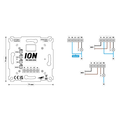 LED ZIGBEE TASTDIMMER  0.3-200 WATT  ION INDUSTRIES  90.500.030 MDRLED®