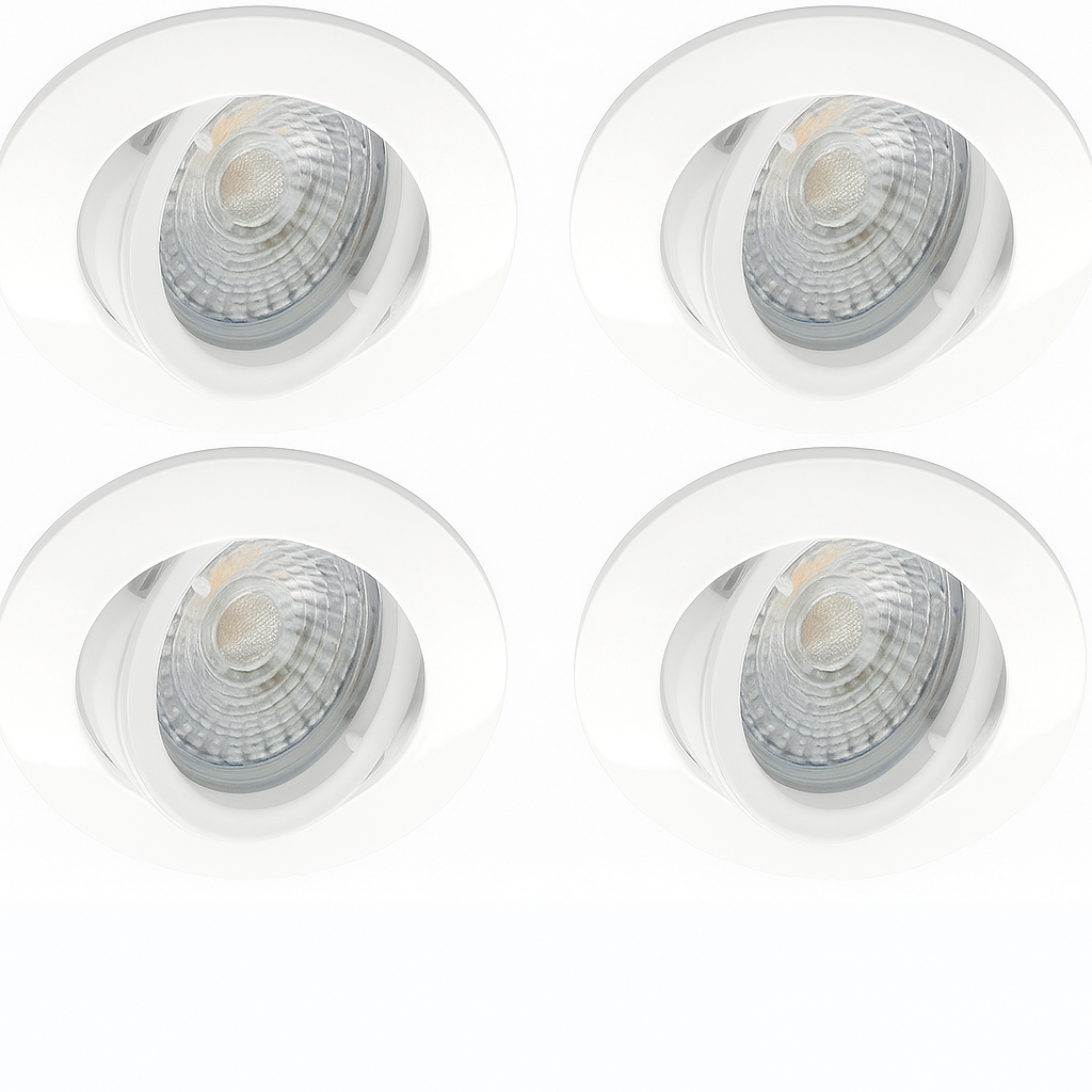 LED Einbaustrahler WEISS Dimmbar 6W - 4er Set 3000K Schwenkbar Einbautreiber MDRLED®