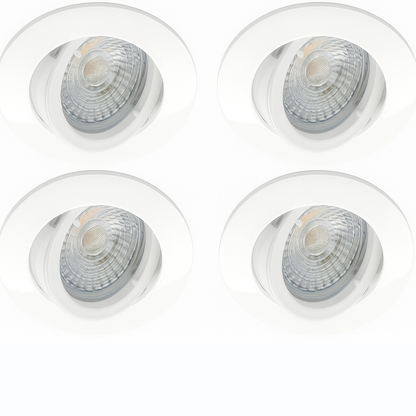 LED Einbaustrahler WEISS Dimmbar 6W - 4er Set 3000K Schwenkbar Einbautreiber MDRLED®