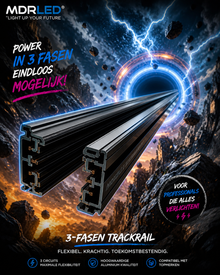 3-Fase Spanningsrail Zwart en Wit 1–10m | Inclusief Power Connector