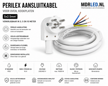 Perilex Aansluitkabel voor, oven,  kookplaten  5x2.5mm. 3-5-10 meter  MDR LED®