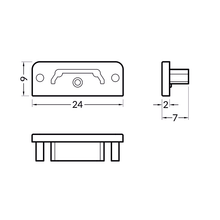 END CAP ZONDER KABELOPENING  14MM 20 STUKS MDRLED®