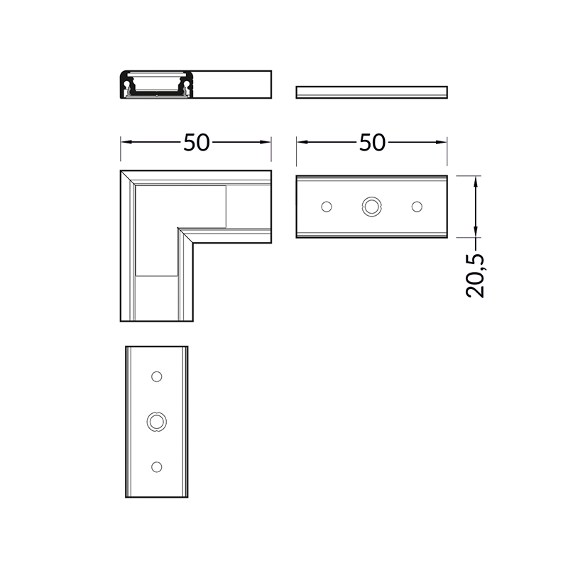 ELEMENT NAROŻNY 14MM BIAŁY MDRLED®