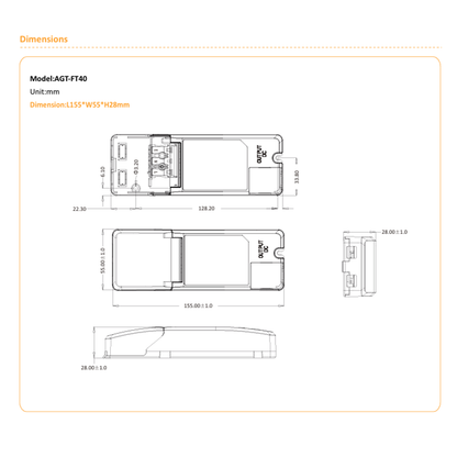AGT KONSTANTSTROM-DIMMBARER TREIBER 700-1000 mA 40 WATT MDRLED®
