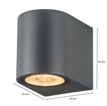 WANDARMATUUR  1xGU10 FITTING GRIJS. MDRLED®