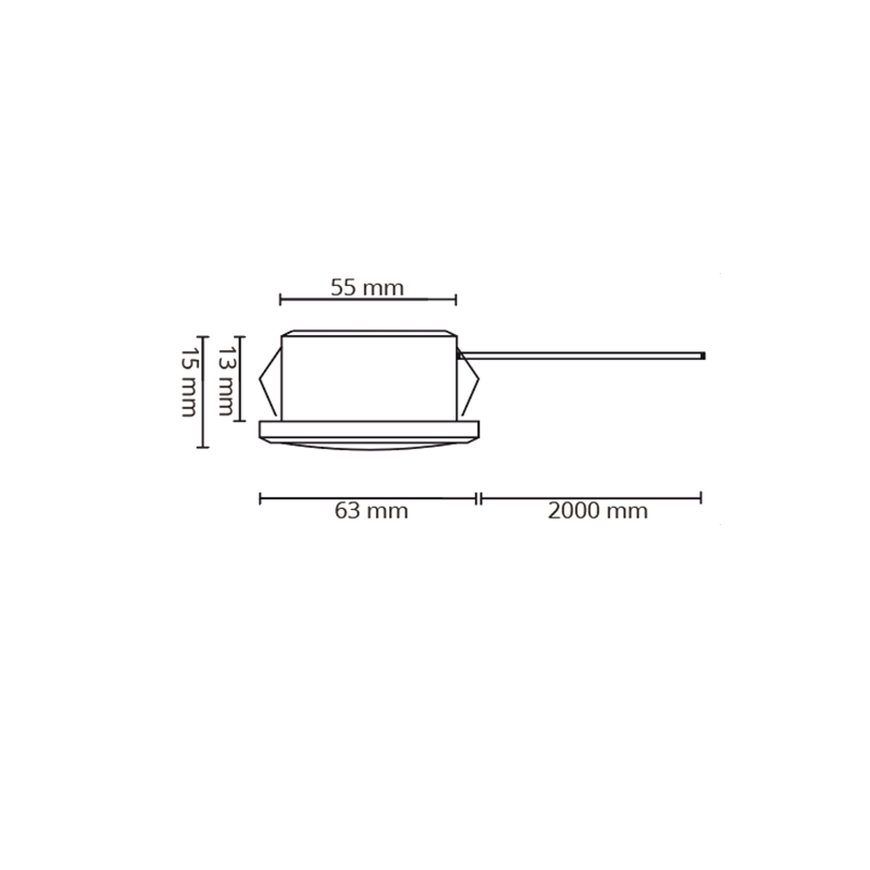 Reflektor meblowy LED 3W 12V(DC) IP44 biały 14mm wys. 2700K MDRLED®