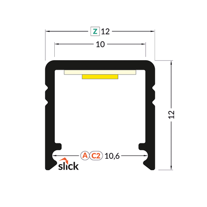 PROFIL SLIM 10MM WEISS 2M MDRLED