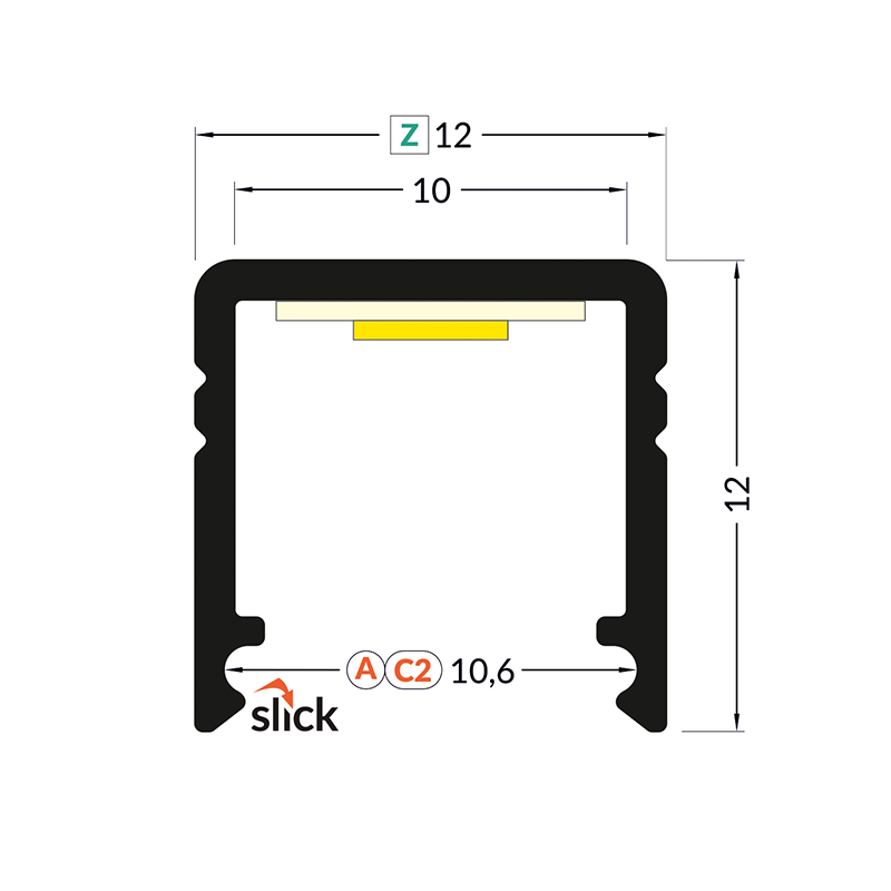 PROFIL SLIM 10MM BIAŁY 2M MDRLED